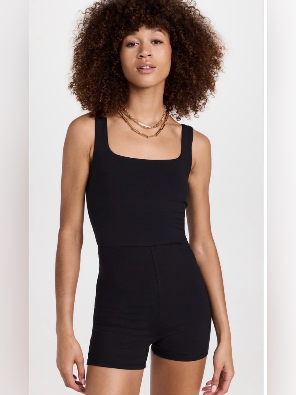 Reformation Active EcoStretch Short Jumpsuit Romper Black